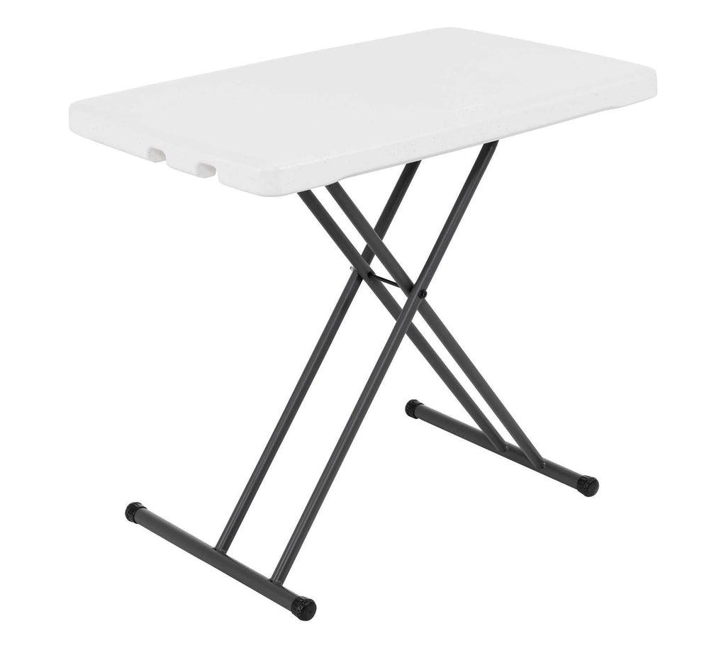 Adjustable Folding Laptop Table TV Tray, 30 Inch, White Granite P143122