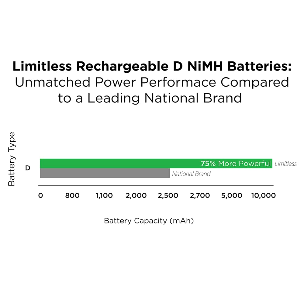 Rechargeable D Batteries 4-Pack O801