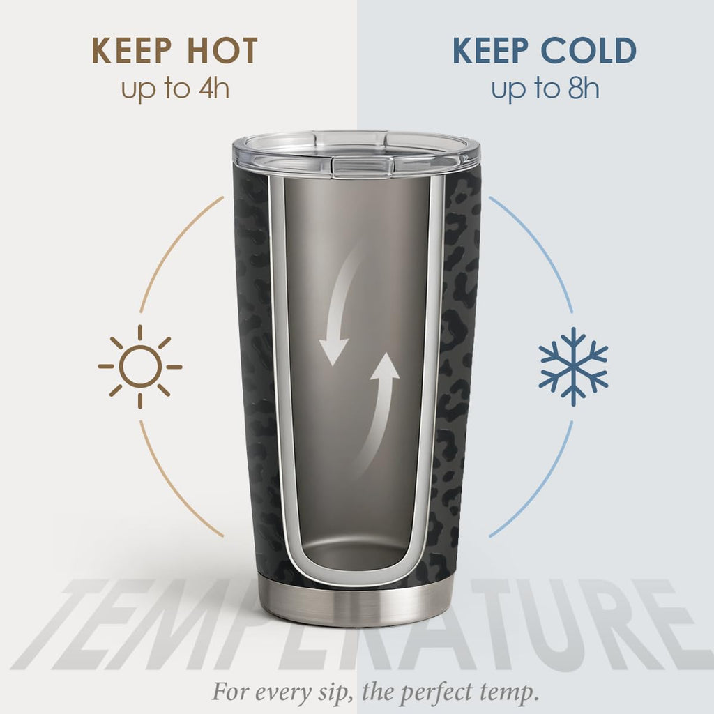 20oz Stainless Steel Insulated Leopard Print Tumbler H613248