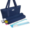 American Mah Jongg Set - 166 White Tiles, 4 Rack/Pushers, Blue Canvas Bag O3250