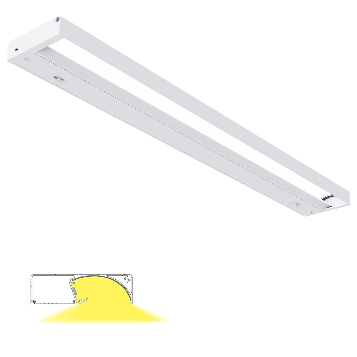 24 Inch LED Under Cabinet Lighting, 3 Color Temperatures, 1200LM Linkable M386916