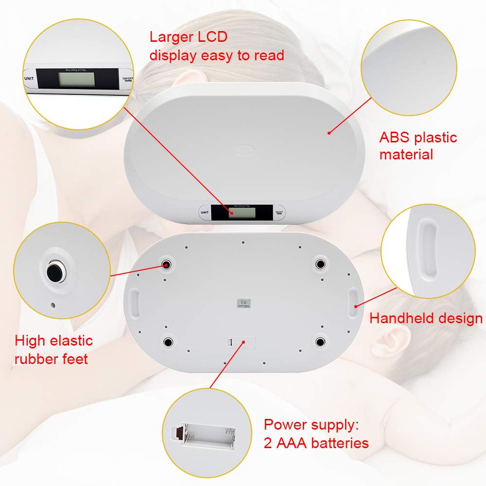 Electronic Digital Baby Scale 44LBS White L310896