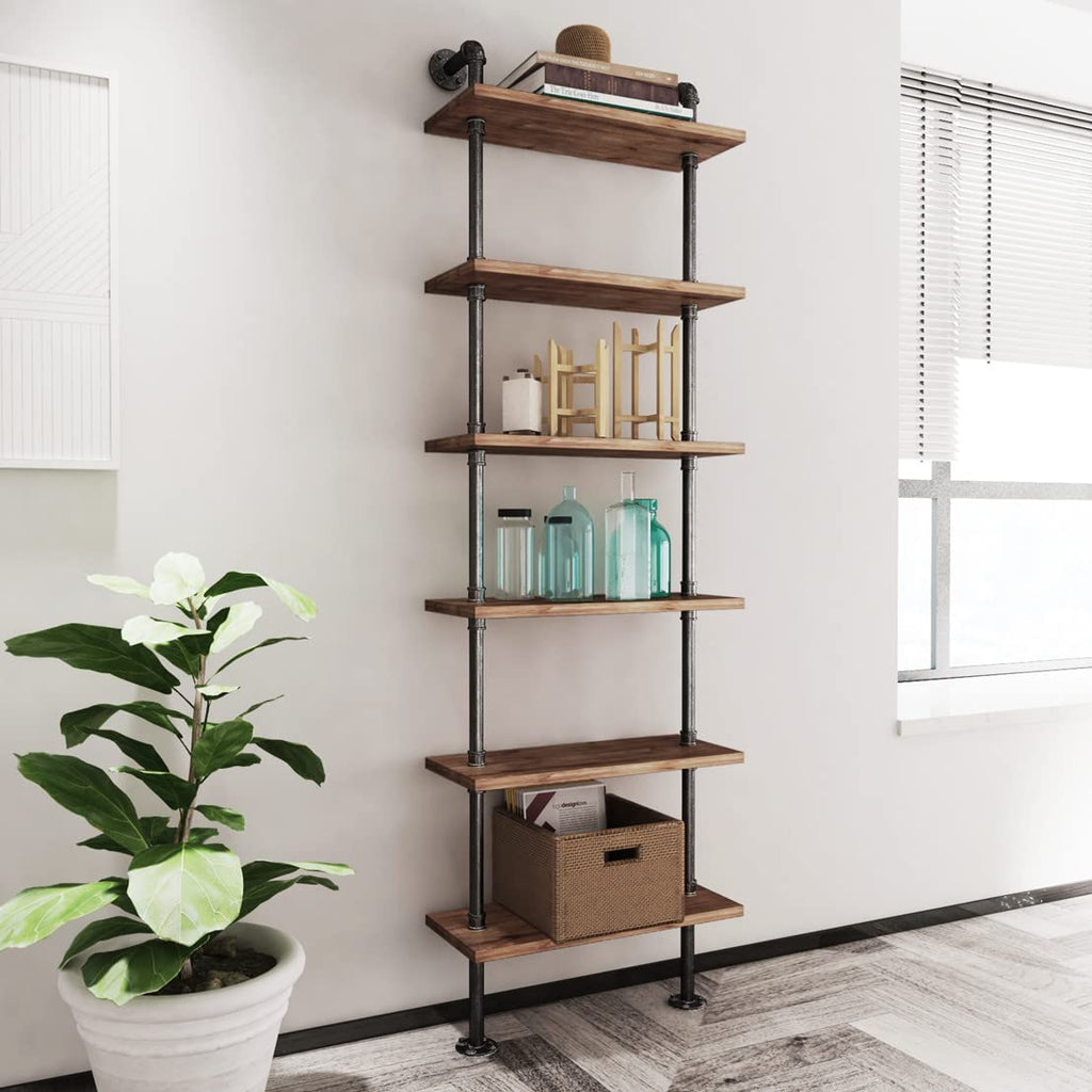 Industrial Pipe 6 Tier Bookshelf A696