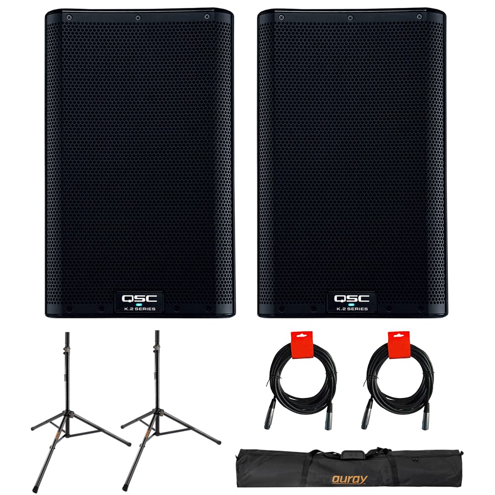 8" 2000W Powered Portable PA Speaker with Speaker Stand and XLR Cable S882