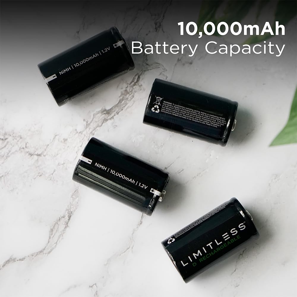 Rechargeable D Batteries 4-Pack O801