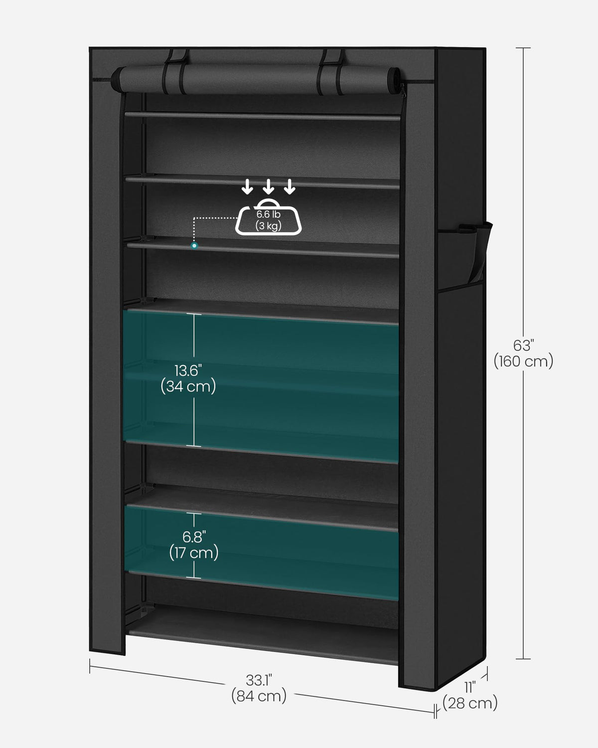 10-Tier Shoe Rack with Cover T56903