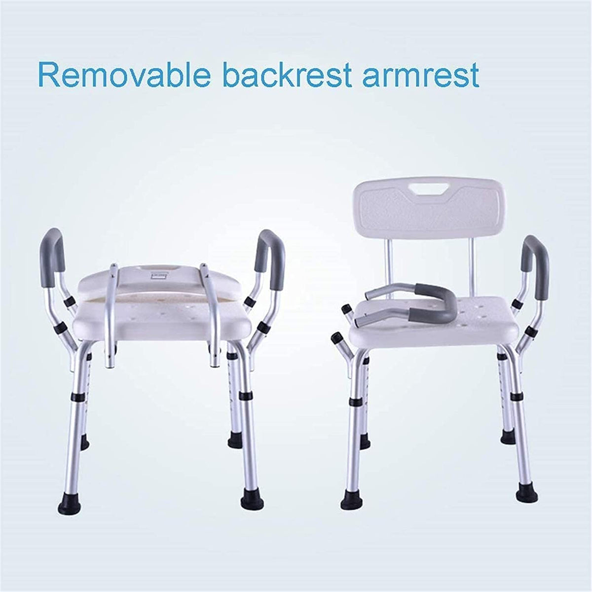 Padded Seat Transfer Bench, Bath Stools, Shower Chair with Arms and Back I795981
