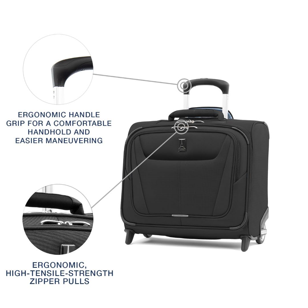 Softside Rolling Underseat Tote, Black, 14-Inch D792534