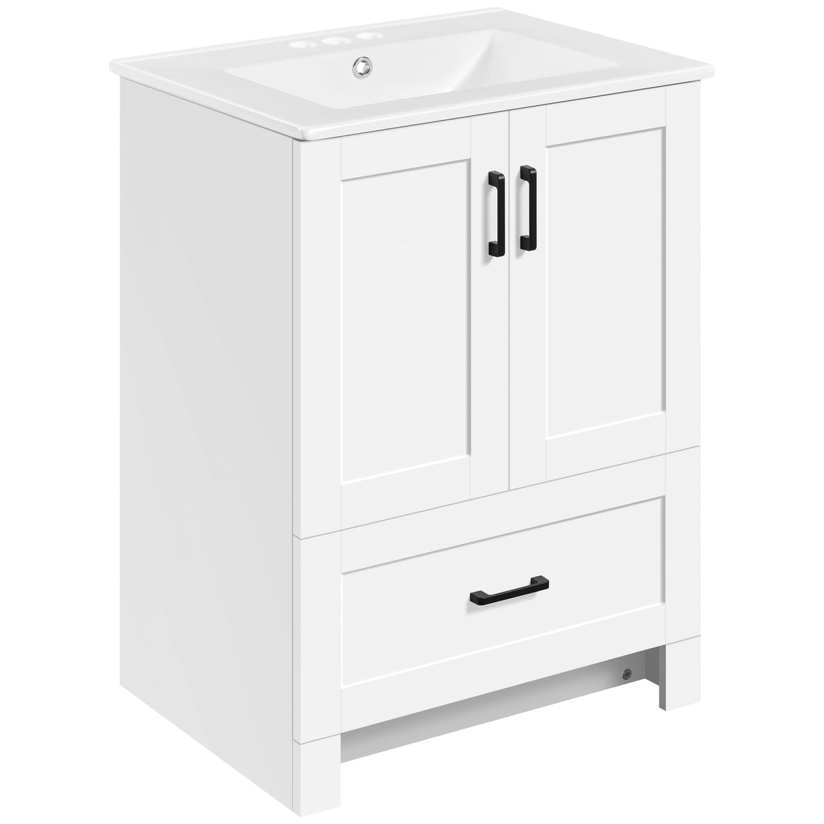 24" White Bathroom Vanity with Sink Y6082