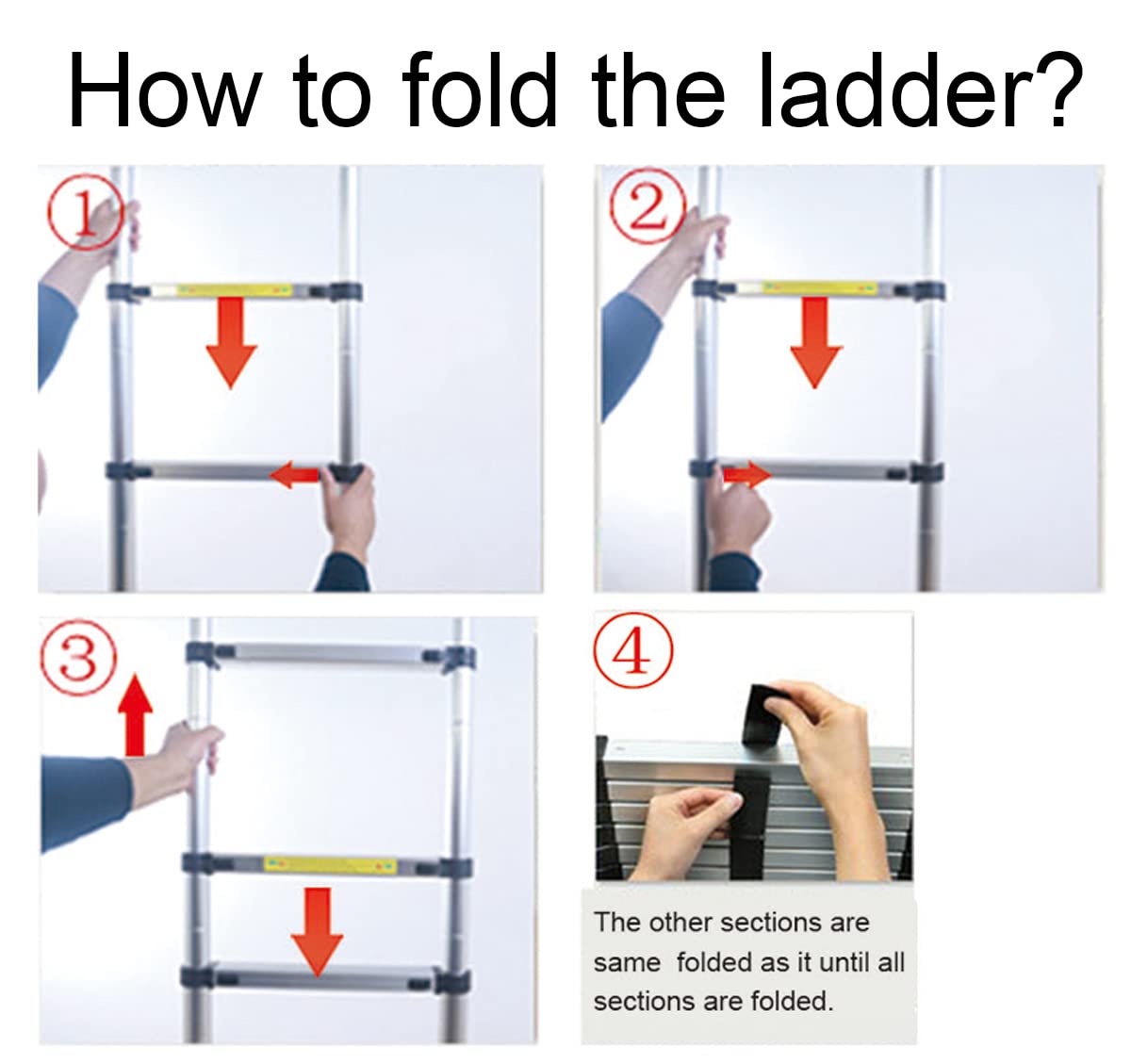 Aluminum Telescoping Extension Ladder 330LB Gray D882236