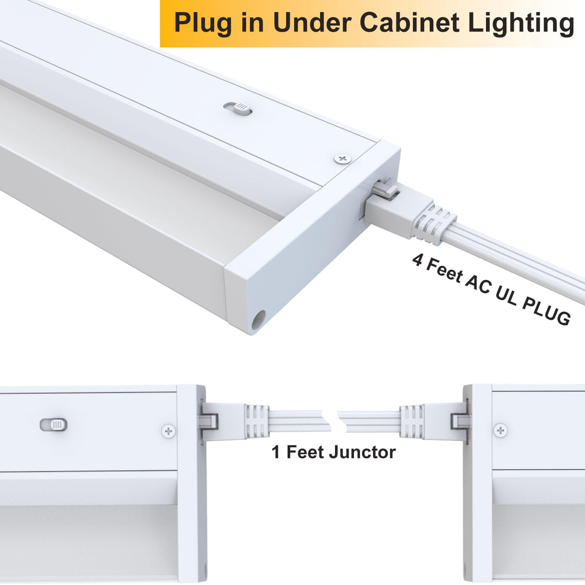 24 Inch LED Under Cabinet Lighting, 3 Color Temperatures, 1200LM Linkable M386916