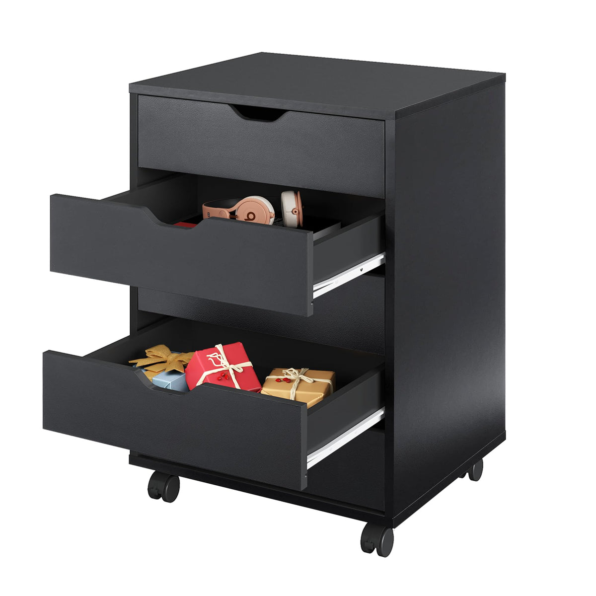 5 Drawer Black Filing Cabinet A488