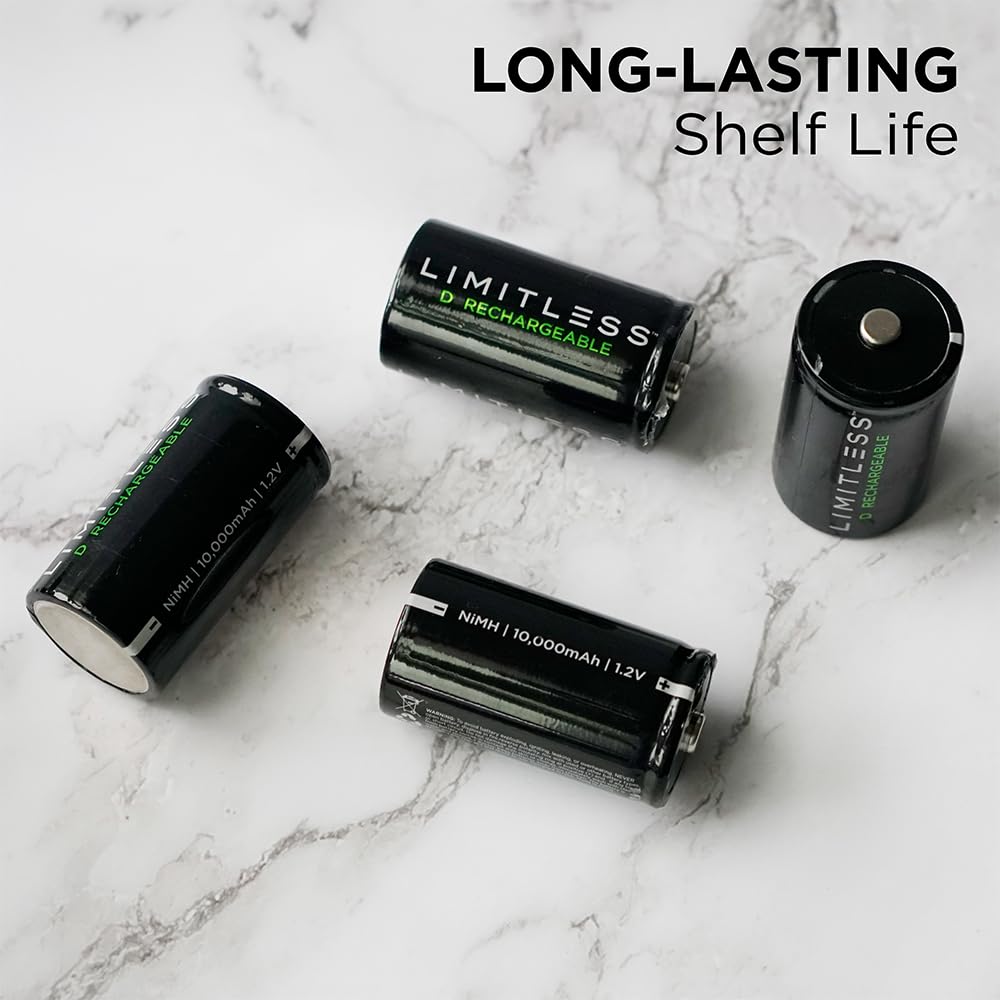 Rechargeable D Batteries 4-Pack O801