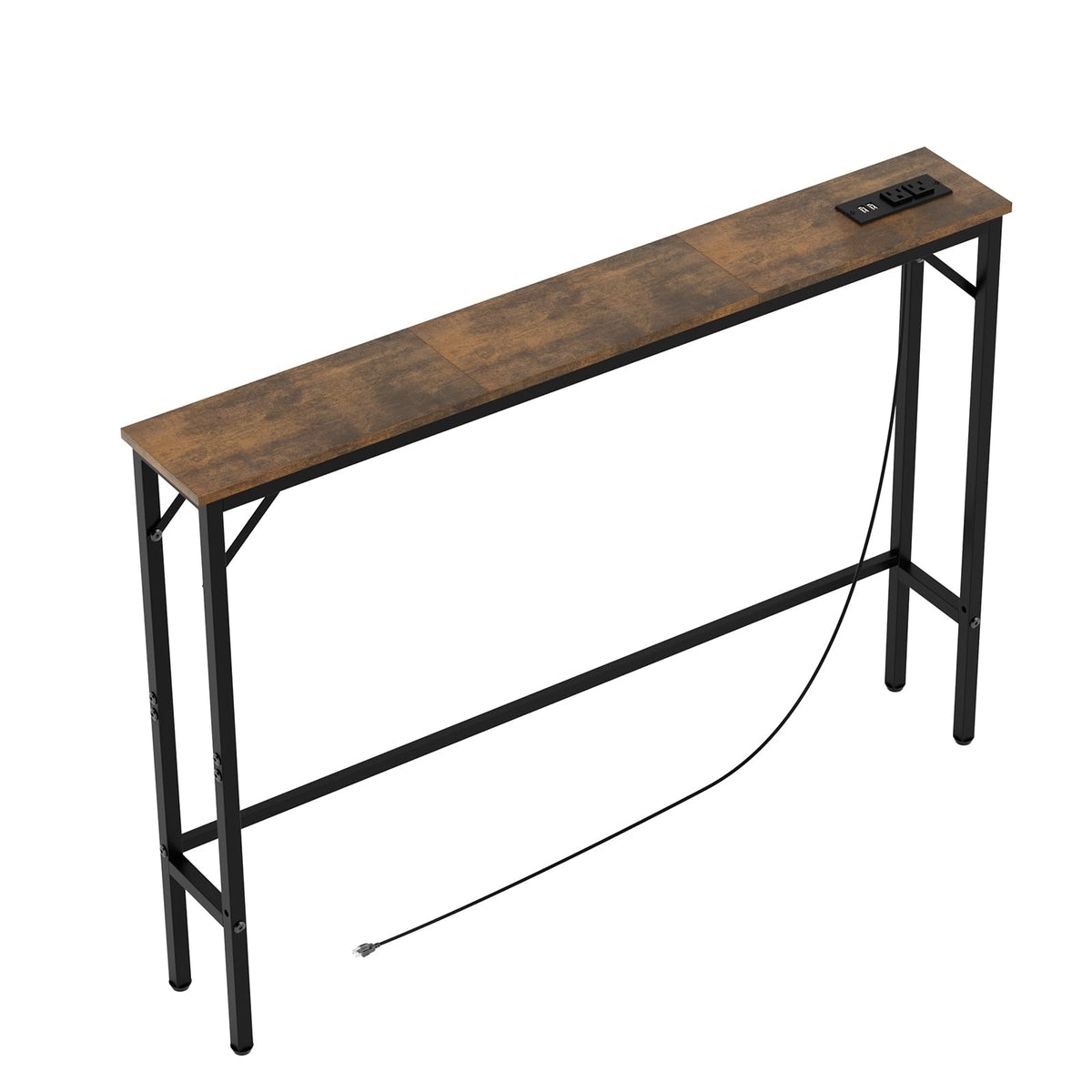 5.9" Narrow Console Table with Outlet Metal Frame A26144