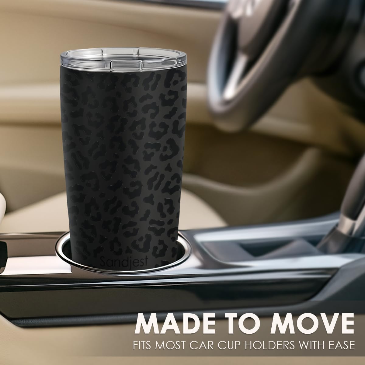 20oz Stainless Steel Insulated Leopard Print Tumbler H613248