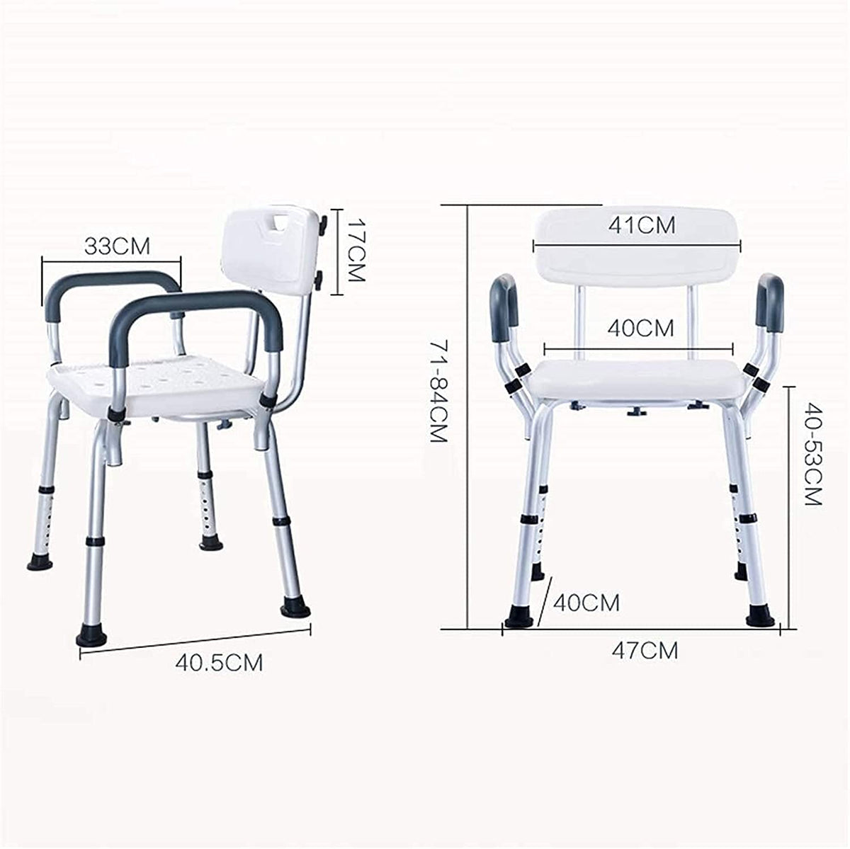 Padded Seat Transfer Bench, Bath Stools, Shower Chair with Arms and Back I795981