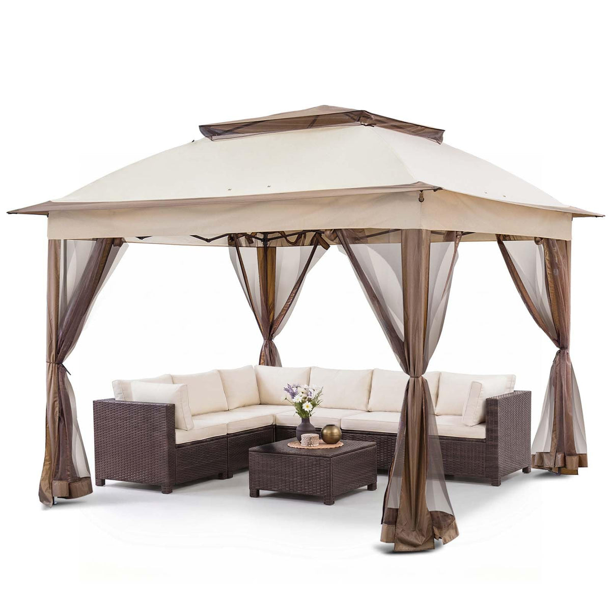 11x11 Pop Up Gazebo with Netting M11338