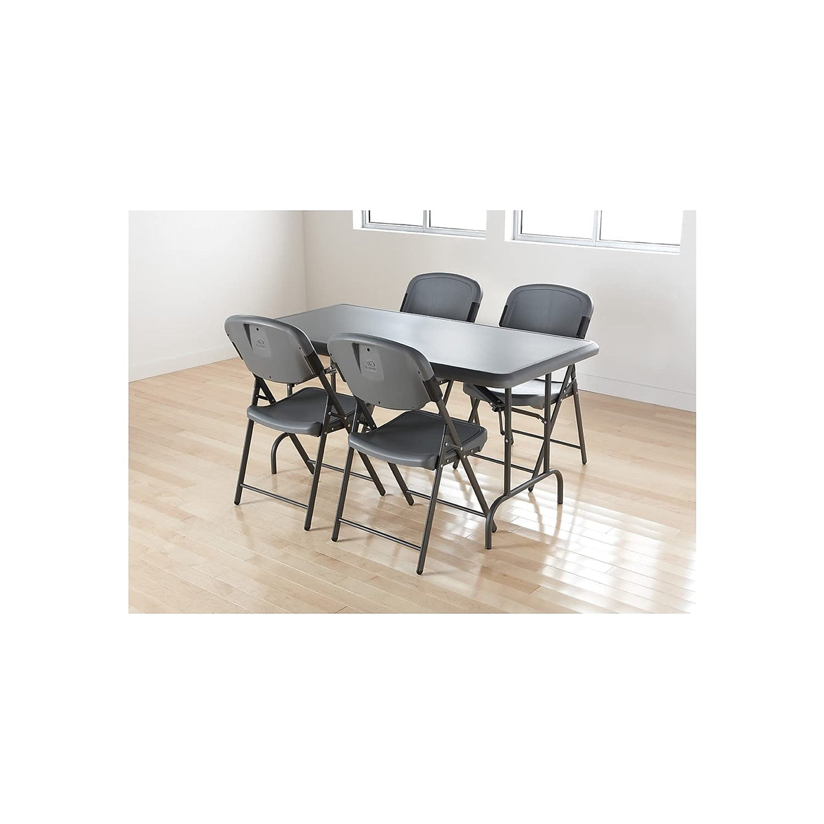 Charcoal Folding Chair with Steel Frame N175031