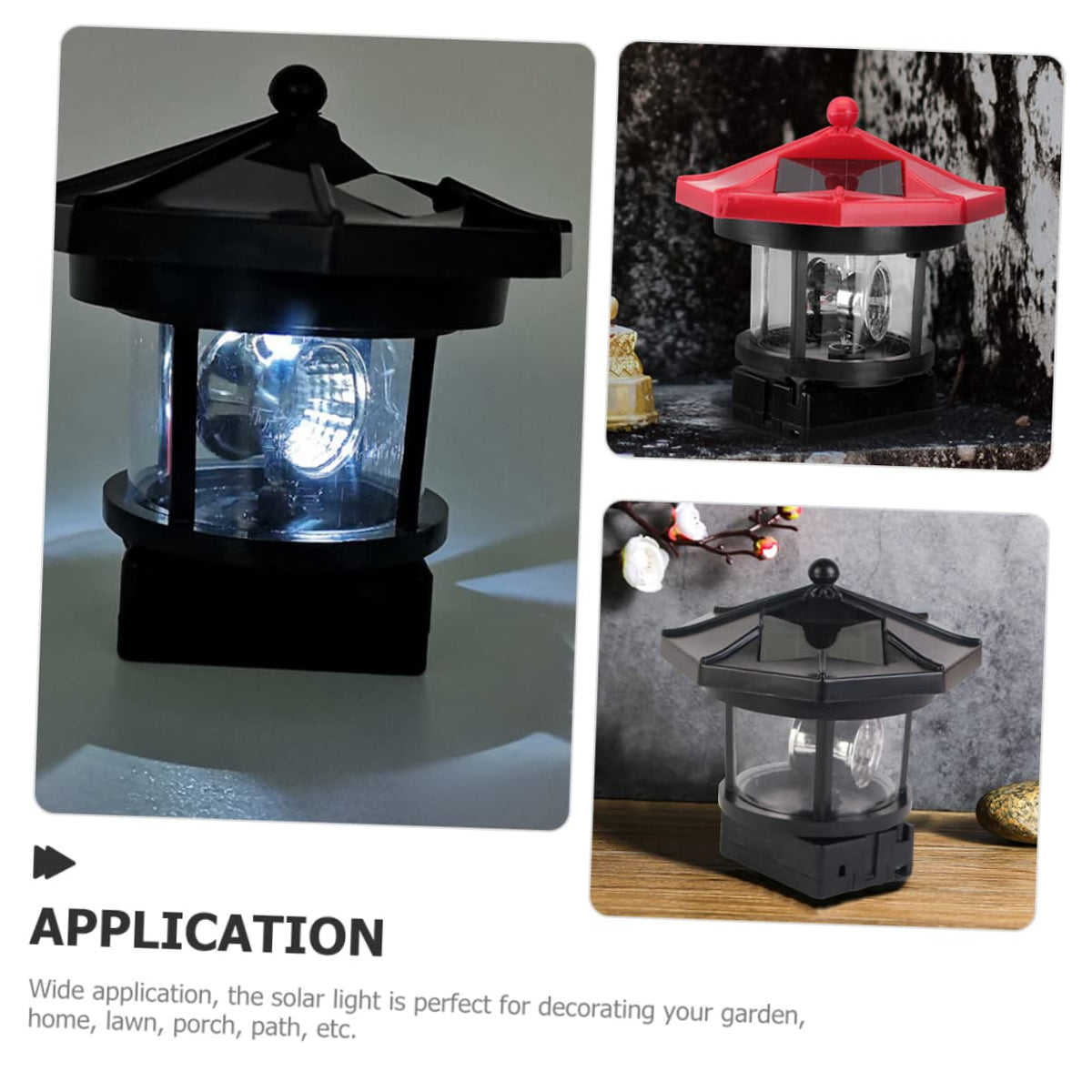 Solar Powered Rotating Lighthouse Garden Lights S288