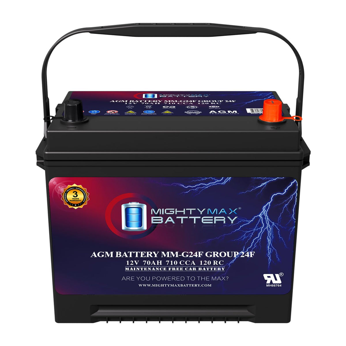 12V 70Ah AGM Replacement Battery P3910