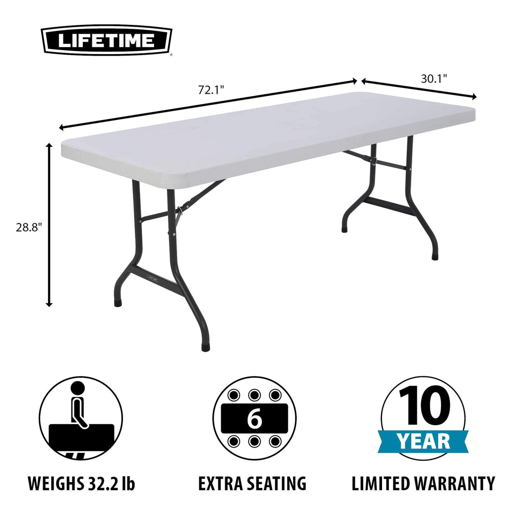 White 6 Feet Folding Utility Table Pack of 4 P1332