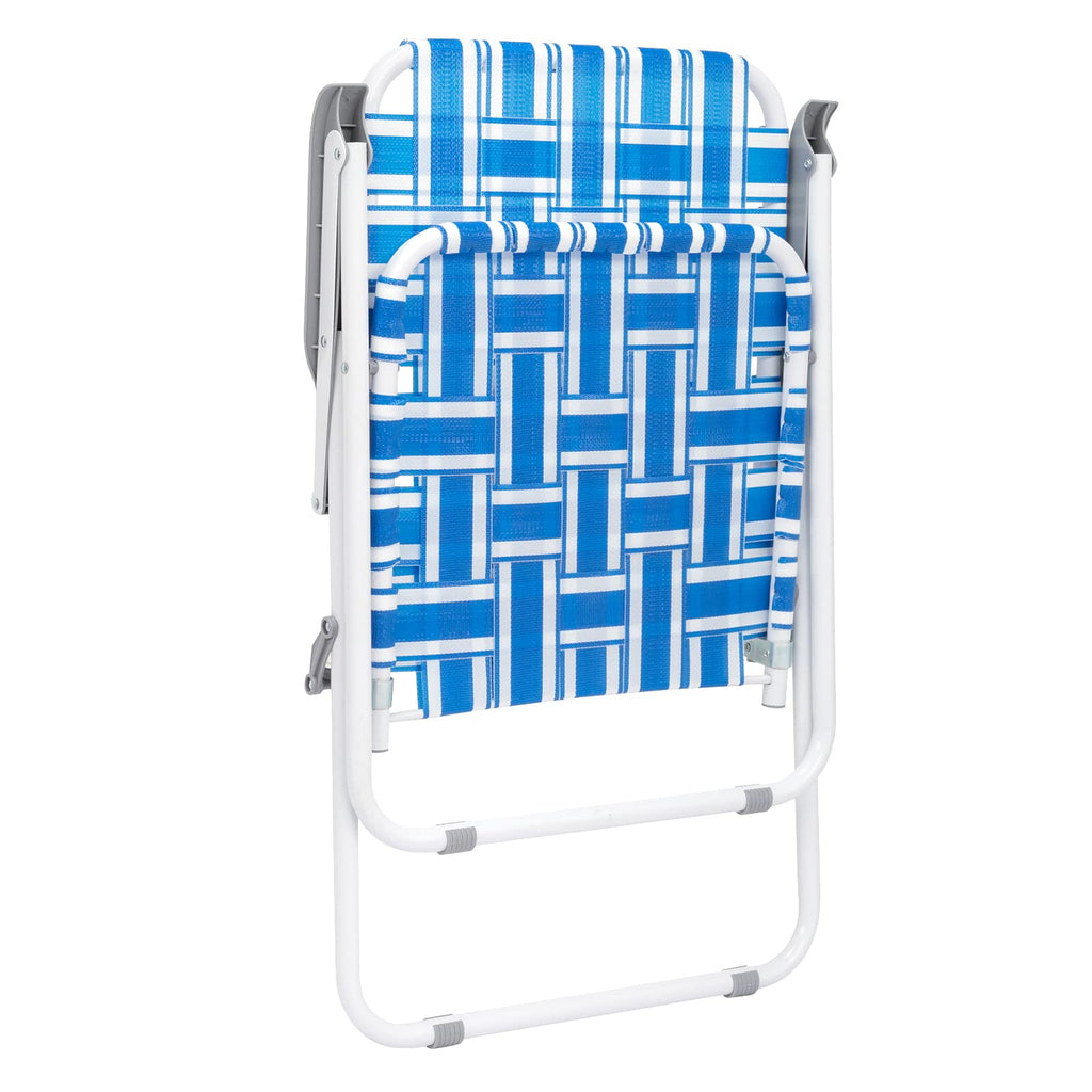 Set of 2 Blue Webbed Folding Patio Chair H801