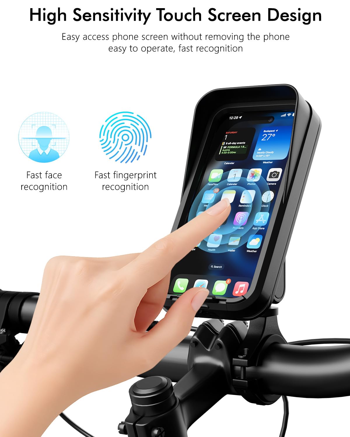 IP65 Waterproof Motorcycle Phone Mount H39649