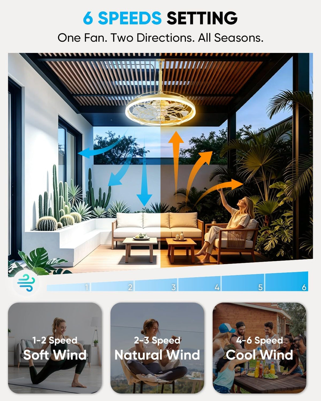 20" Gold Outdoor Ceiling Fan with Light Z90312