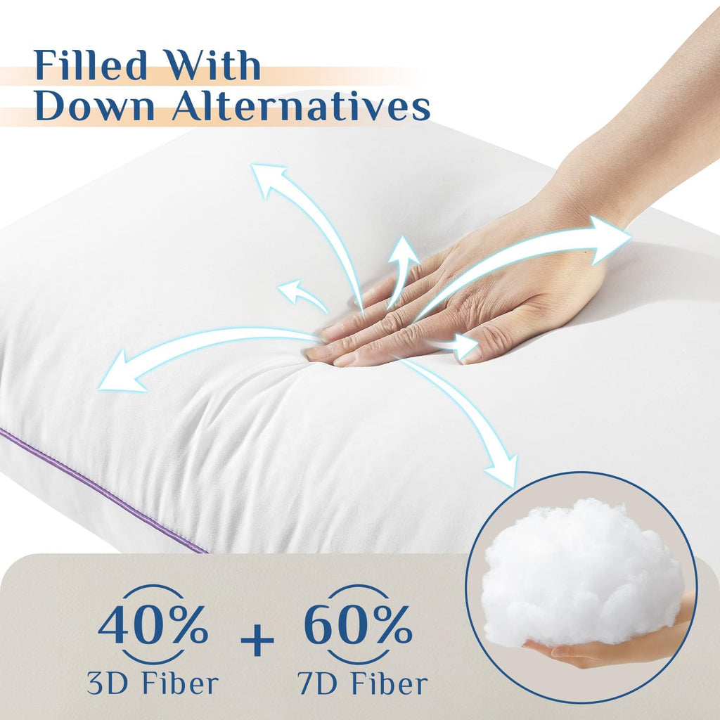 King Size Set of 2 Down Alternative Bed Pillows R104