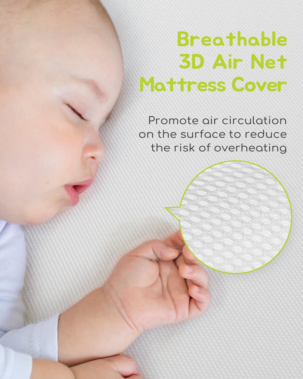 Breathable Standard Full Size Crib Mattress with Waterproof Machine Washable Cover A453