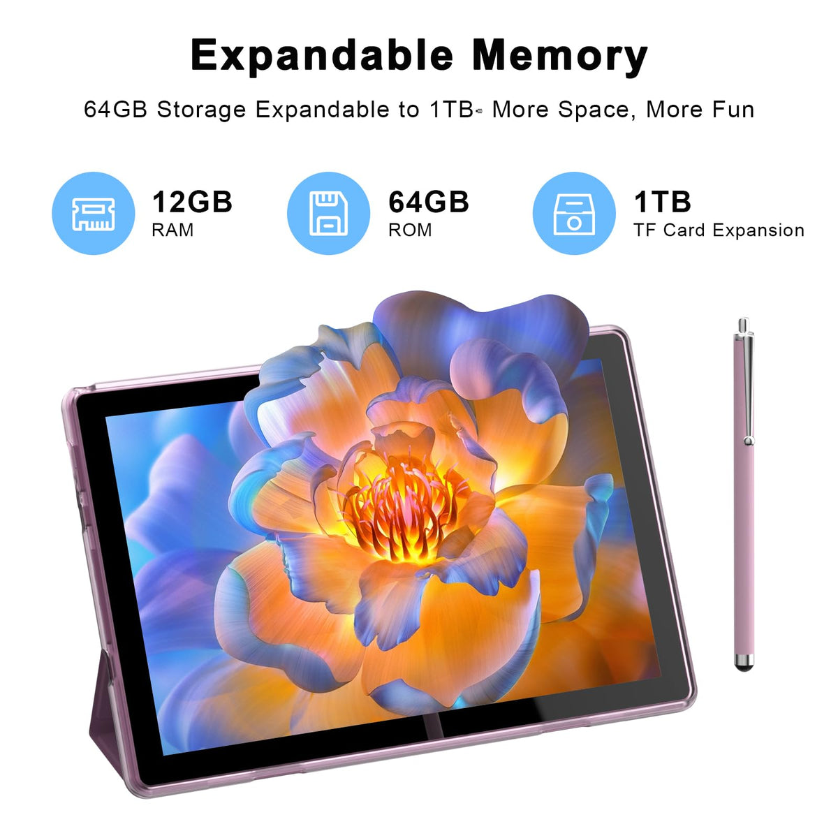 10-inch Android Tablet with Case and Stylus Y976275