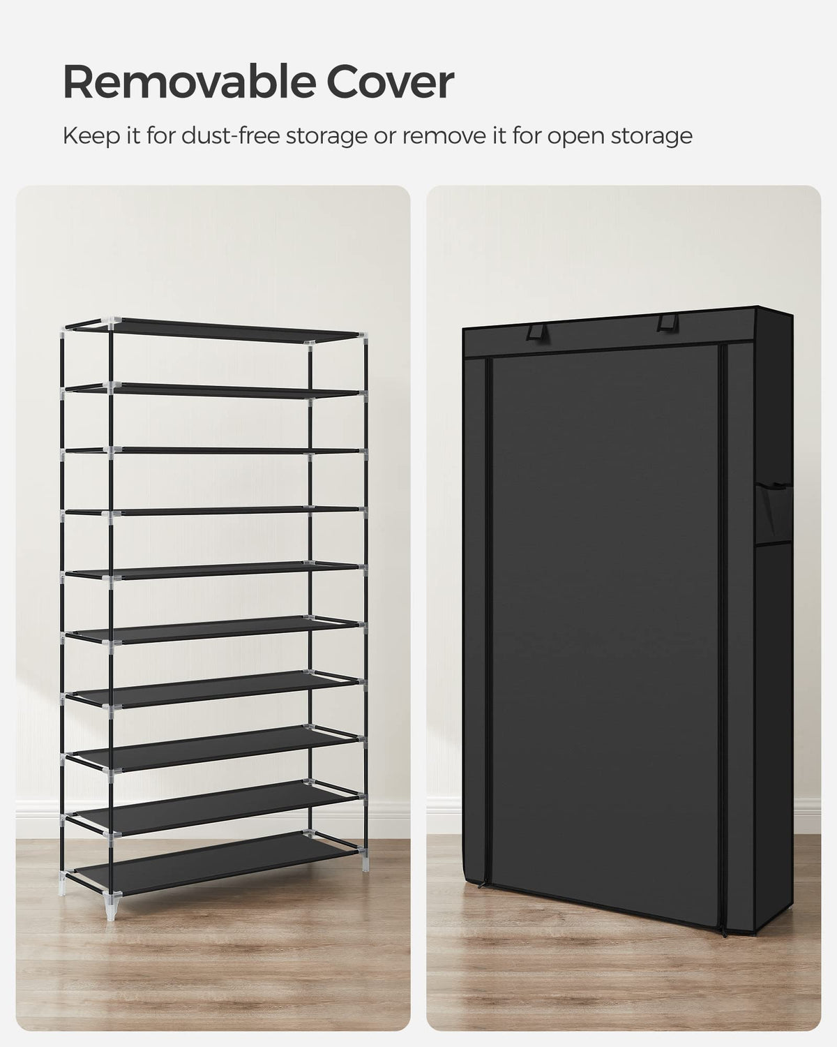 10-Tier Shoe Rack with Cover T56903