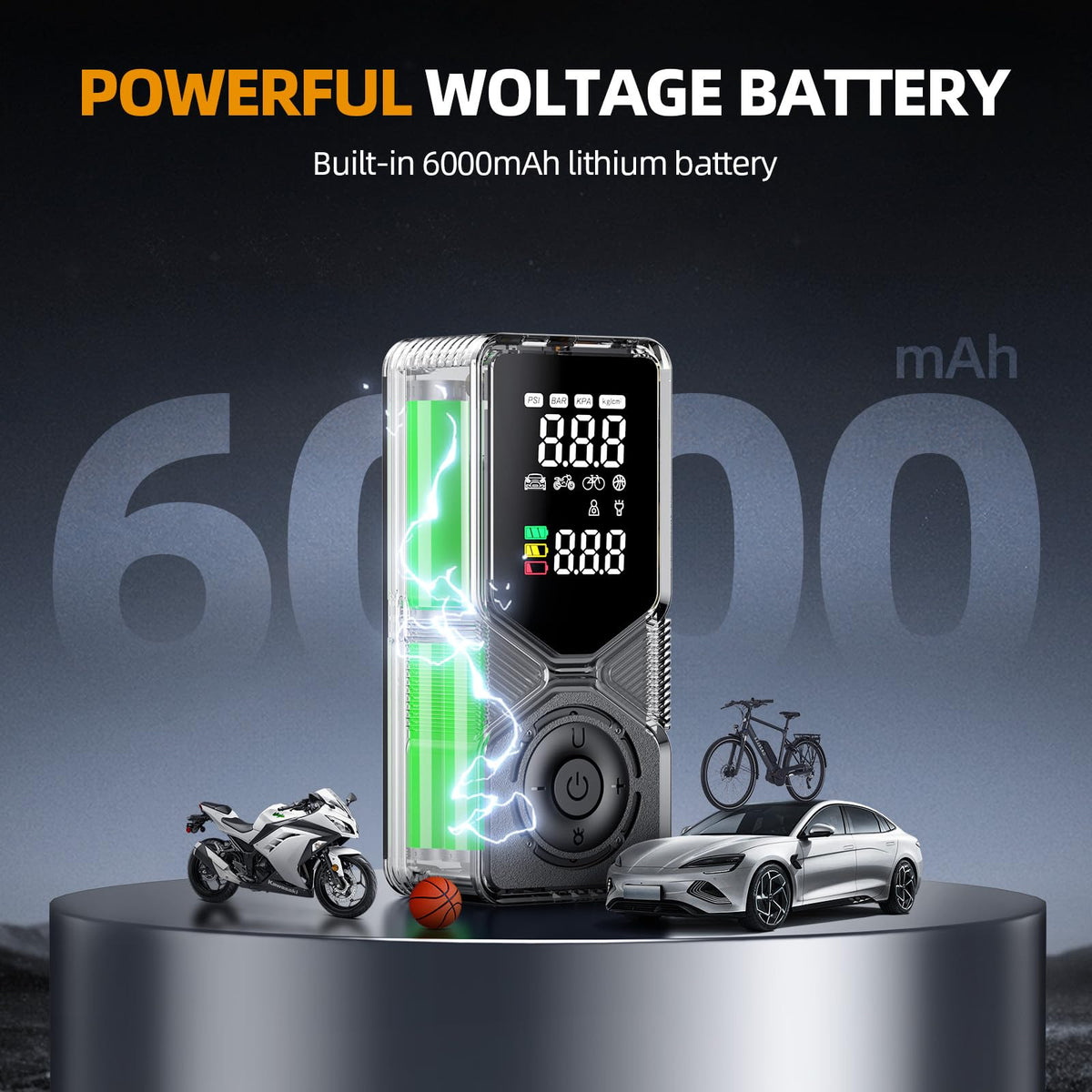 Portable Air Compressor 150PSI Cordless Tire Inflator E987538