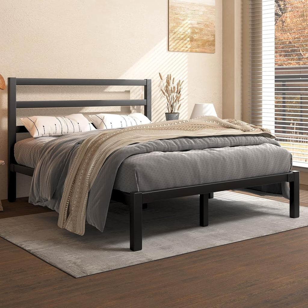 Queen Metal Platform Bed Frame with Headboard Z97100