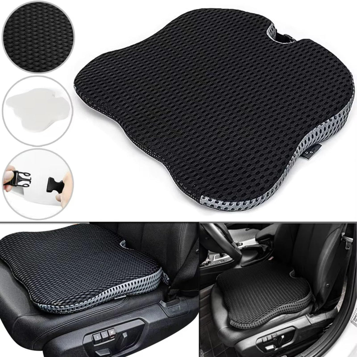 Black Memory Foam Car Seat Booster Cushion L41318