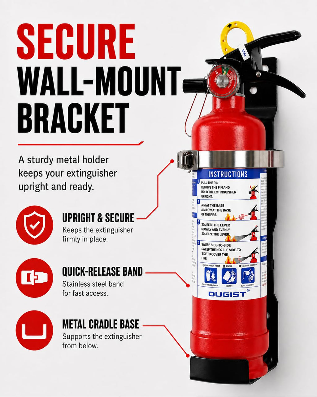 2.5 lb ABC Dry Chemical Fire Extinguisher with Wall Mount Z1069