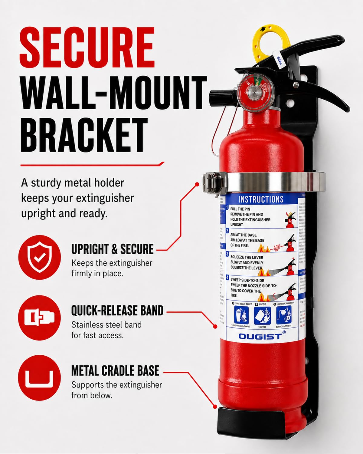 2.5 lb ABC Dry Chemical Fire Extinguisher with Wall Mount Z1069