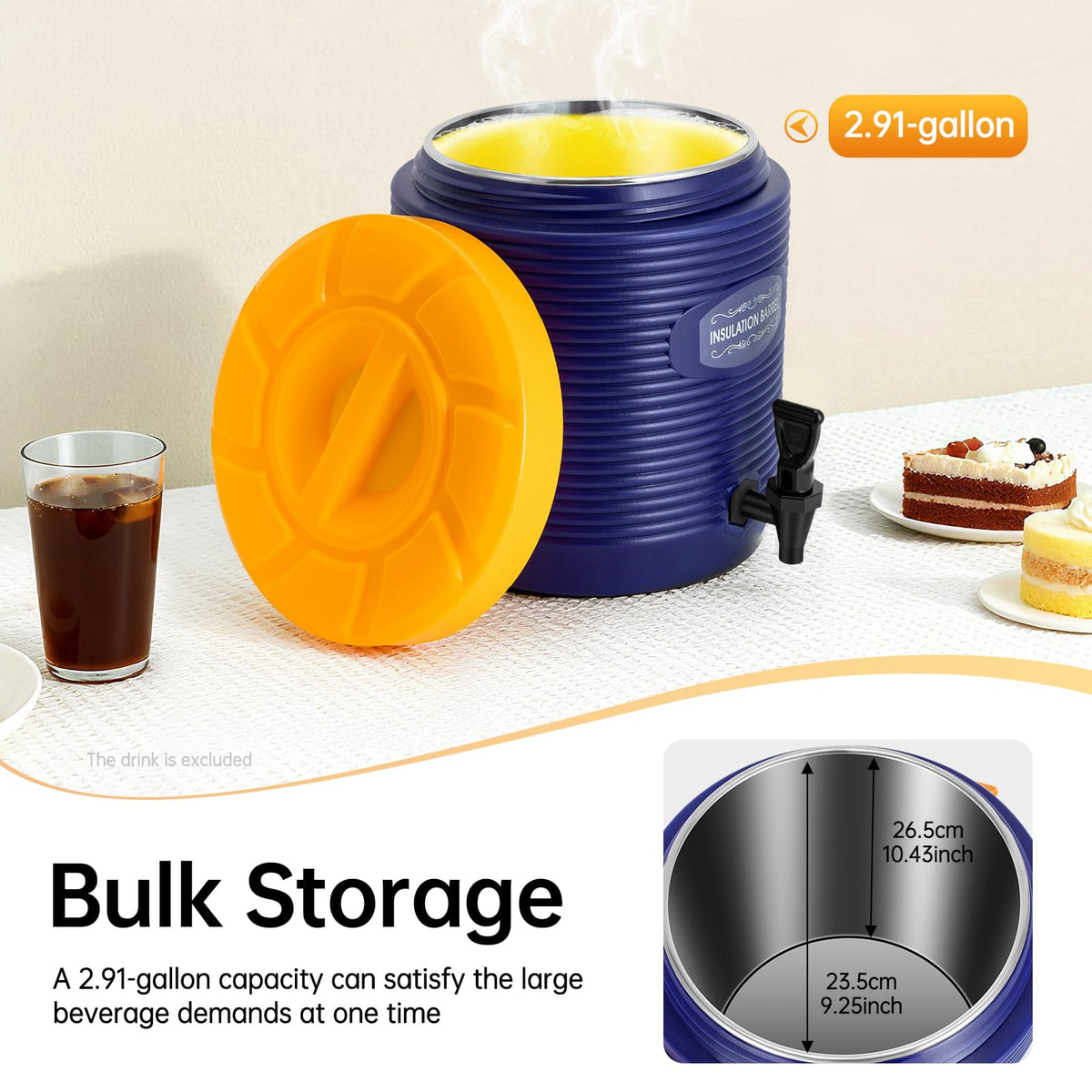 Insulated Beverage Dispenser 3.43 Gallon Blue G49424