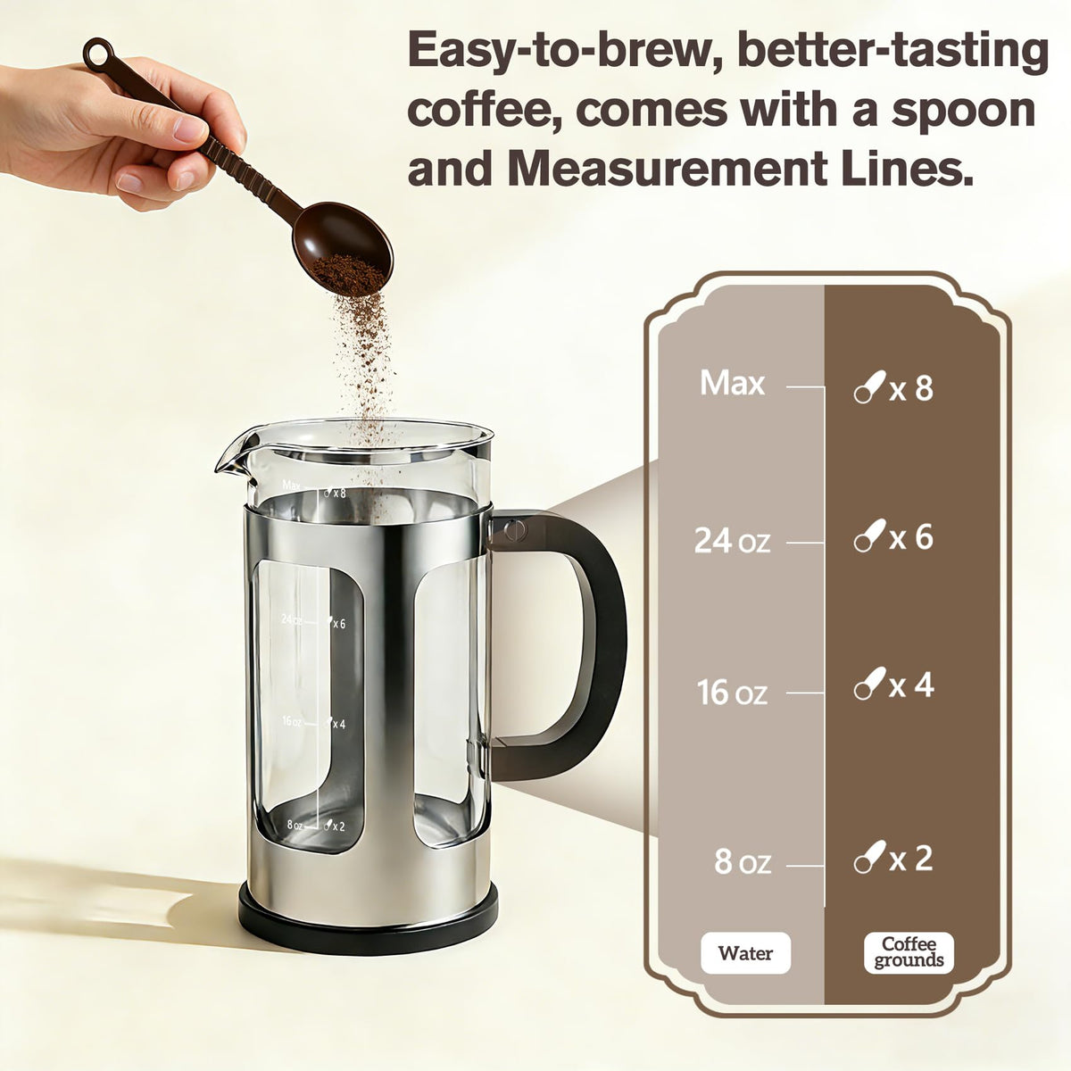 34oz Heat Resistant Glass Stainless Steel French Press Coffee Maker B6950