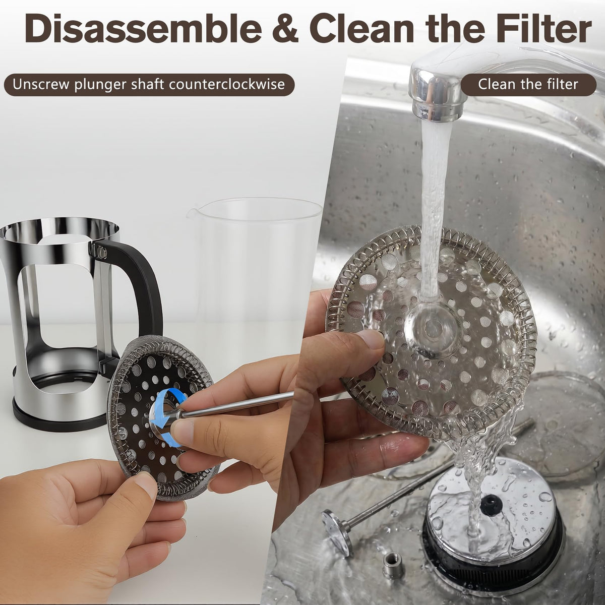 34oz Heat Resistant Glass Stainless Steel French Press Coffee Maker B6950