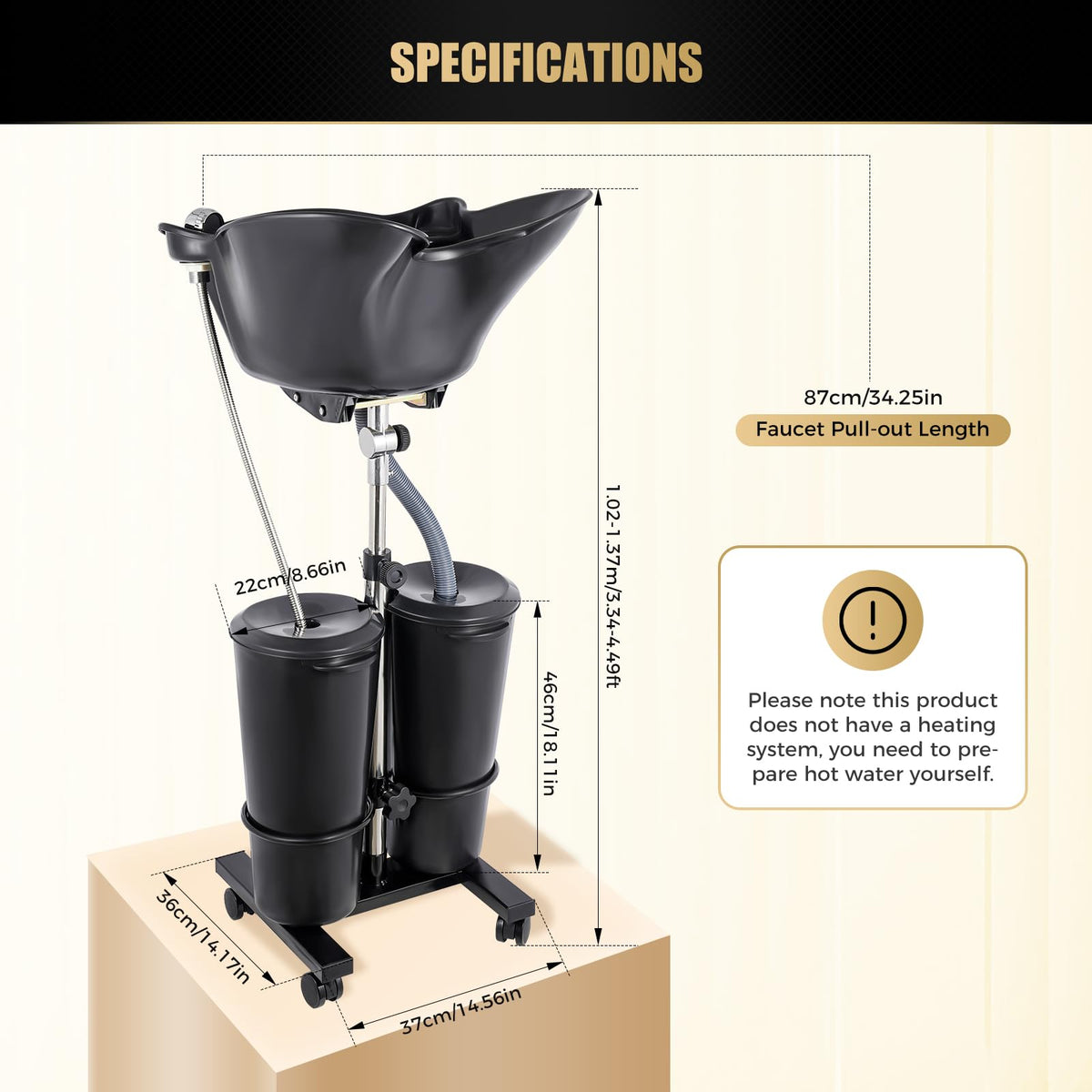 Portable Freestanding Upright Shampoo Basin K20792