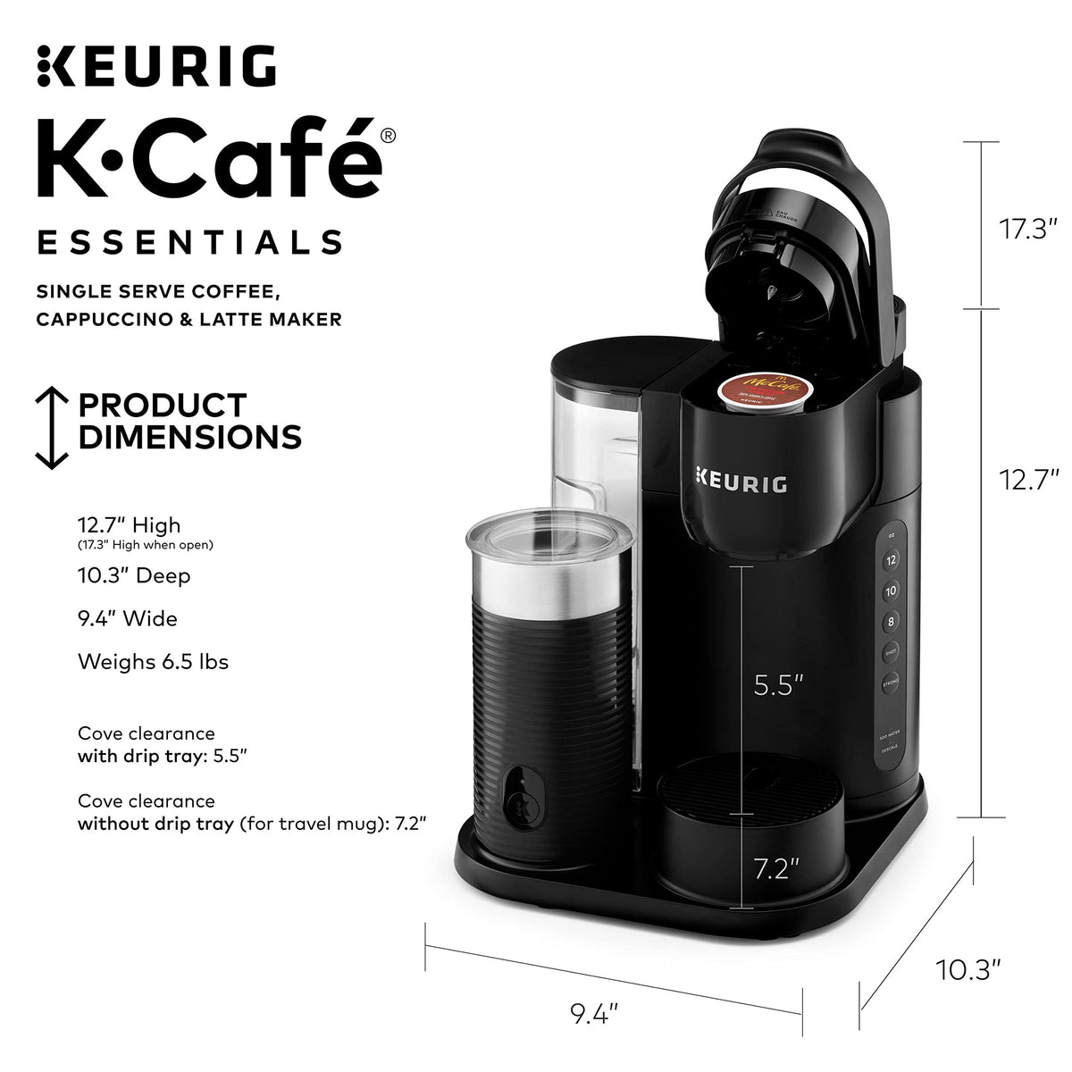 Single Serve Coffee, Latte and Cappuccino Maker, Black D92168