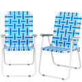 Set of 2 Blue Webbed Folding Patio Chair H801