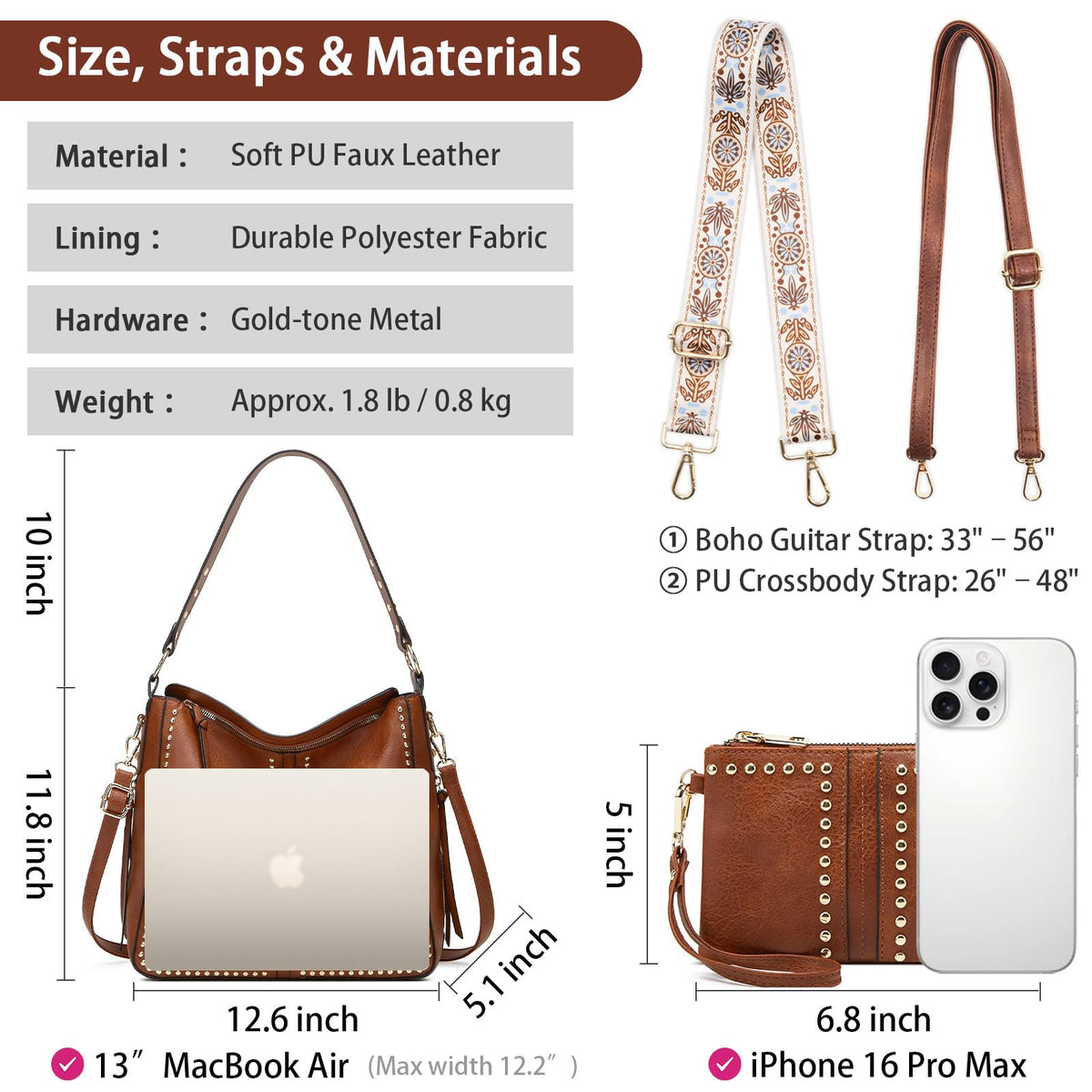 Studded Purse and Wallet Set L707202