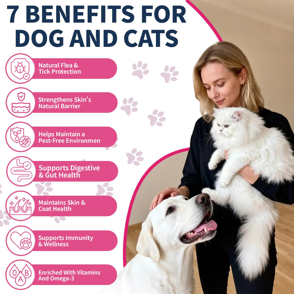 Natural Oral Flea and Tick Drops with Multivitamin for Pets A9326