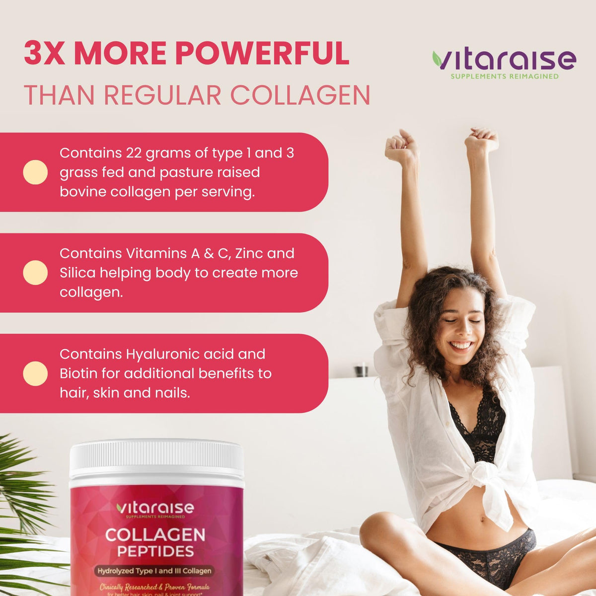 Hydrolyzed Collagen Powder, Grass Fed, 22g/Serving, 1.49lb F874