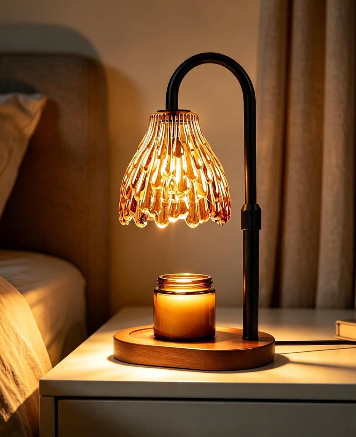 Glass Candle Warmer Lamp with Timer & Dimmer Q865