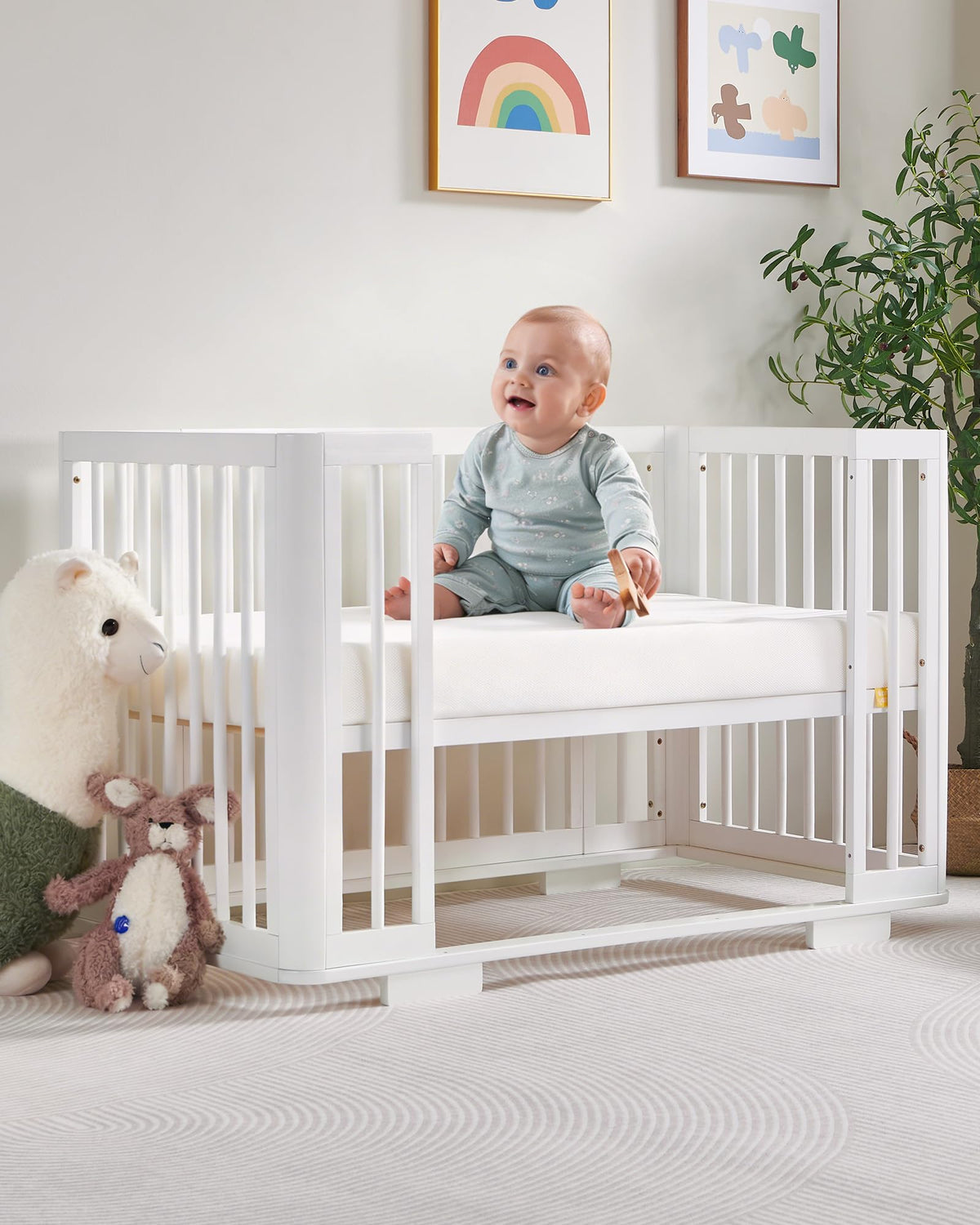 Breathable Standard Full Size Crib Mattress with Waterproof Machine Washable Cover A453