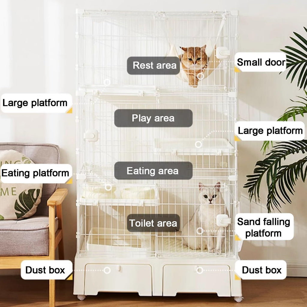 4 Tier Indoor Cat Enclosure with 3 Jumping Platforms P4084
