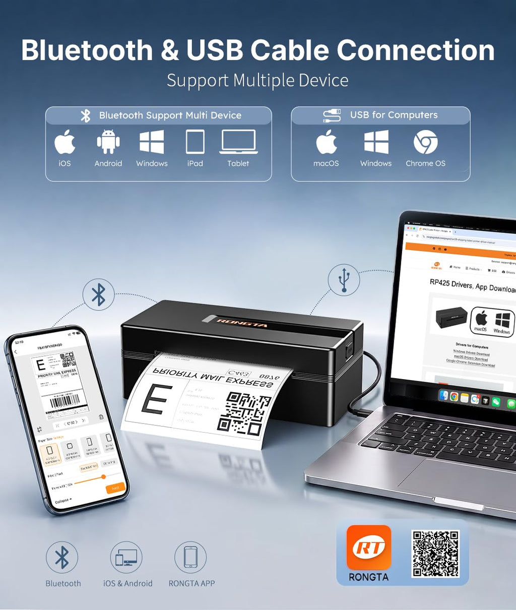 Bluetooth Thermal Shipping Label Printer Z152